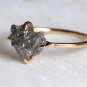 2CT Dark Grey Color Rough Diamond Solitaire Engagement Ring Engagement Ring Gift