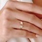 Toi et Moi Mix Cut Simulated Open Design Ring Solid Birthday Ring Gift For Women