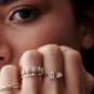 Toi et Moi Mix Cut Simulated Open Design Ring Solid Birthday Ring Gift For Women
