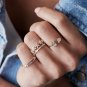 Toi et Moi Mix Cut Simulated Open Design Ring Solid Birthday Ring Gift For Women