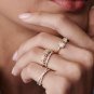 Toi et Moi Mix Cut Simulated Open Design Ring Solid Birthday Ring Gift For Women