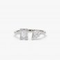 Toi et Moi Mix Cut Simulated Open Design Ring Solid Birthday Ring Gift For Women