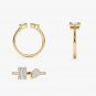 Toi et Moi Mix Cut Simulated Open Design Ring Solid Birthday Ring Gift For Women