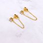 Round Cut Simulated Diamond Stud With Chain Earring Anniversary Gift For Earring