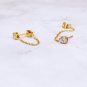 Round Cut Simulated Diamond Stud With Chain Earring Anniversary Gift For Earring