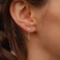 Round Cut Simulated Diamond Stud With Chain Earring Anniversary Gift For Earring
