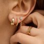 Round Cut Simulated Diamond Stud With Chain Earring Anniversary Gift For Earring