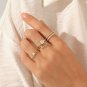 0.70Ct Round Cut Simulated Diamond Ring Twisted Wedding Gift Band Ring For Women