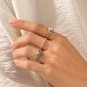0.70Ct Round Cut Simulated Diamond Ring Twisted Wedding Gift Band Ring For Women