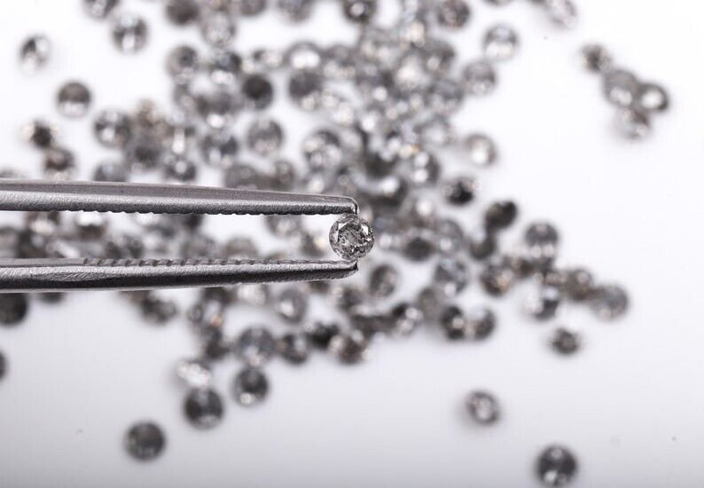 Natural Round Salt & Pepper Diamond Loose Earth Mined Diamond For Wedding Ring