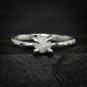 Natural Raw Diamond Rough Solitaire Ring 14k Gold Plated Engagement Ring For Her