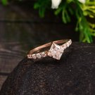 0.75CT Princess Cut Simulated Diamond Ring Half Eternity Wedding Ring For Bridal