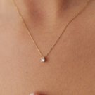 Round Cut Simulated Floating Necklace Solid Anniversary Gift Necklace For Women