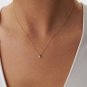 Round Cut Simulated Floating Necklace Solid Anniversary Gift Necklace For Women
