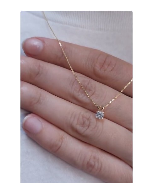 0.25Ct Round Cut Simulated Diamond Necklace Solitaire Anniversary Gift For Her