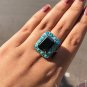 Moissanite Black Diamond Unique Ring 925 Sterling Silver Beautiful Ring For Her