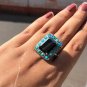Moissanite Black Diamond Unique Ring 925 Sterling Silver Beautiful Ring For Her