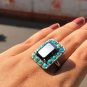 Moissanite Black Diamond Unique Ring 925 Sterling Silver Beautiful Ring For Her