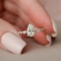 2.50CT Pear Cut Simulated Diamond Ring 14K Gold Plated Anniversary Gift For Her