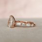 2.50CT Pear Cut Simulated Diamond Ring 14K Gold Plated Anniversary Gift For Her