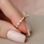 2.50CT Pear Cut Simulated Diamond Ring 14K Gold Plated Anniversary Gift For Her
