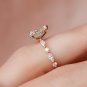 2.50CT Pear Cut Simulated Diamond Ring 14K Gold Plated Anniversary Gift For Her