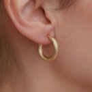 Sterling Silver Linea Hoop Earrings Twisted Hoop Earrings Engagement Gift Women