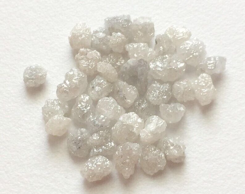4pc White Grey Rough Diamonds Natural Loose Raw Diamond For Making Jewelry