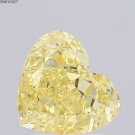 2.03Ct Heart Cut Lab Grown Fancy Vivid Yellow VS2 Clarity Loose Diamond For Ring