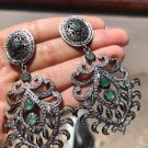 Unique Art Deco Dangle Earring in 925 Sterling Silver Exquisite &Delicate Design