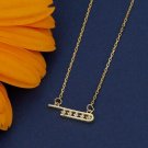 0.05ct Round Cut Simulated Pendant Necklace 14K Gold Plated Promise Gift For Her