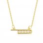 0.05ct Round Cut Simulated Pendant Necklace 14K Gold Plated Promise Gift For Her
