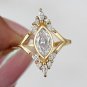 1.2CT Marquise Simulated Diamond Bezel Ring Unique Wedding Ring Gift For Her