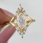 1.2CT Marquise Simulated Diamond Bezel Ring Unique Wedding Ring Gift For Her
