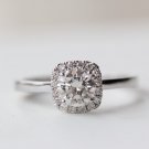 1.50Ct Round Cut Halo Moissanite 14K Gold Ring Engagement Ring Gift For Women