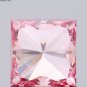 1.01Ct Princess Cut Lab Grown Diamond Fancy Vivid Pink VS1 Clarity Diamond Ring