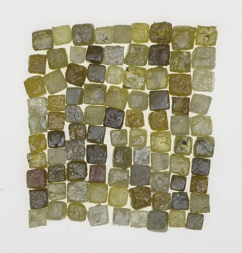 2.00ct Rough Diamond Box Cube Natural Loose Raw Diamond Cubes Mix Color Diamond