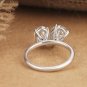 3Ct Pear & Oval Cut Simulated Double Stone Band Ring Promise Ring Gift For Her