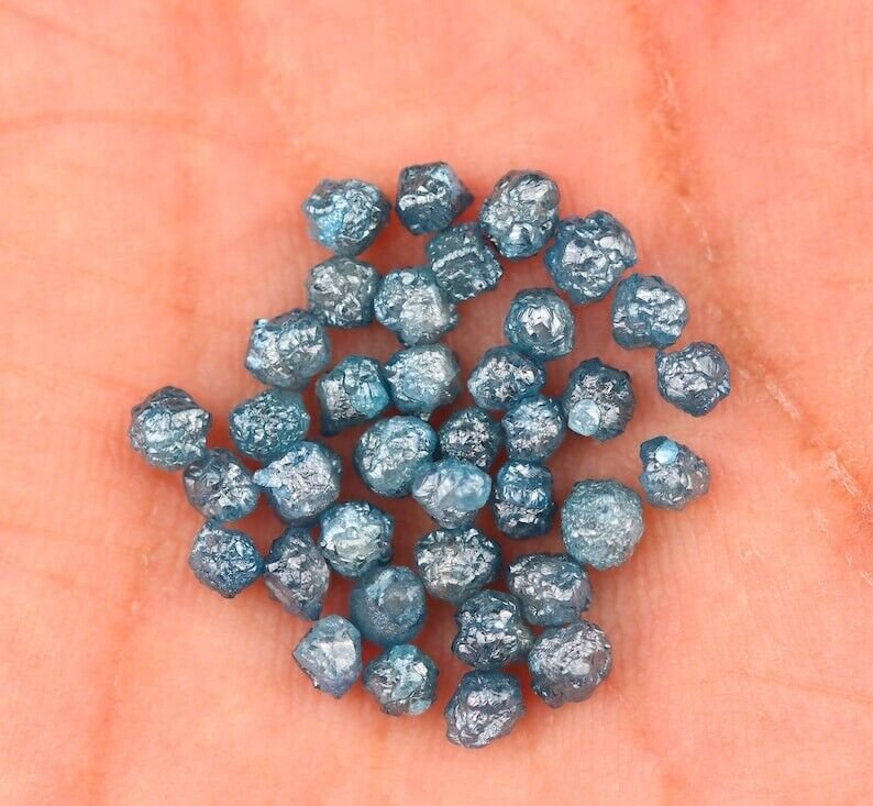 Blue Colour Natural Rough Diamond Loose Raw Uncut Diamond For Use Making Ring