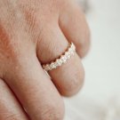 1.2Ct Round Cut Simulated Diamond Ring 14K Gold Plated Promise Ring Gift For Her