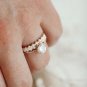 1.2Ct Round Cut Simulated Diamond Ring 14K Gold Plated Promise Ring Gift For Her