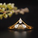 0.3CT Pear Cut Simulated Diamond Three Stone Ring Unique Engagement Ring For Her