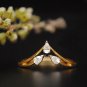 0.3CT Pear Cut Simulated Diamond Three Stone Ring Unique Engagement Ring For Her