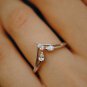 0.3CT Pear Cut Simulated Diamond Three Stone Ring Unique Engagement Ring For Her