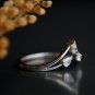 0.3CT Pear Cut Simulated Diamond Three Stone Ring Unique Engagement Ring For Her