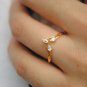 0.3CT Pear Cut Simulated Diamond Three Stone Ring Unique Engagement Ring For Her