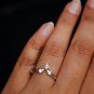 0.3CT Pear Cut Simulated Diamond Three Stone Ring Unique Engagement Ring For Her
