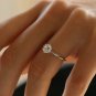 1.25 Ct Round Cut Simulated Diamond Ring 14K Gold Plated Engagement Ring For Her