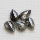0.52Ctw Pear Shape Simulated Diamond Salt & Pepper Loose Diamond For Use Pendant