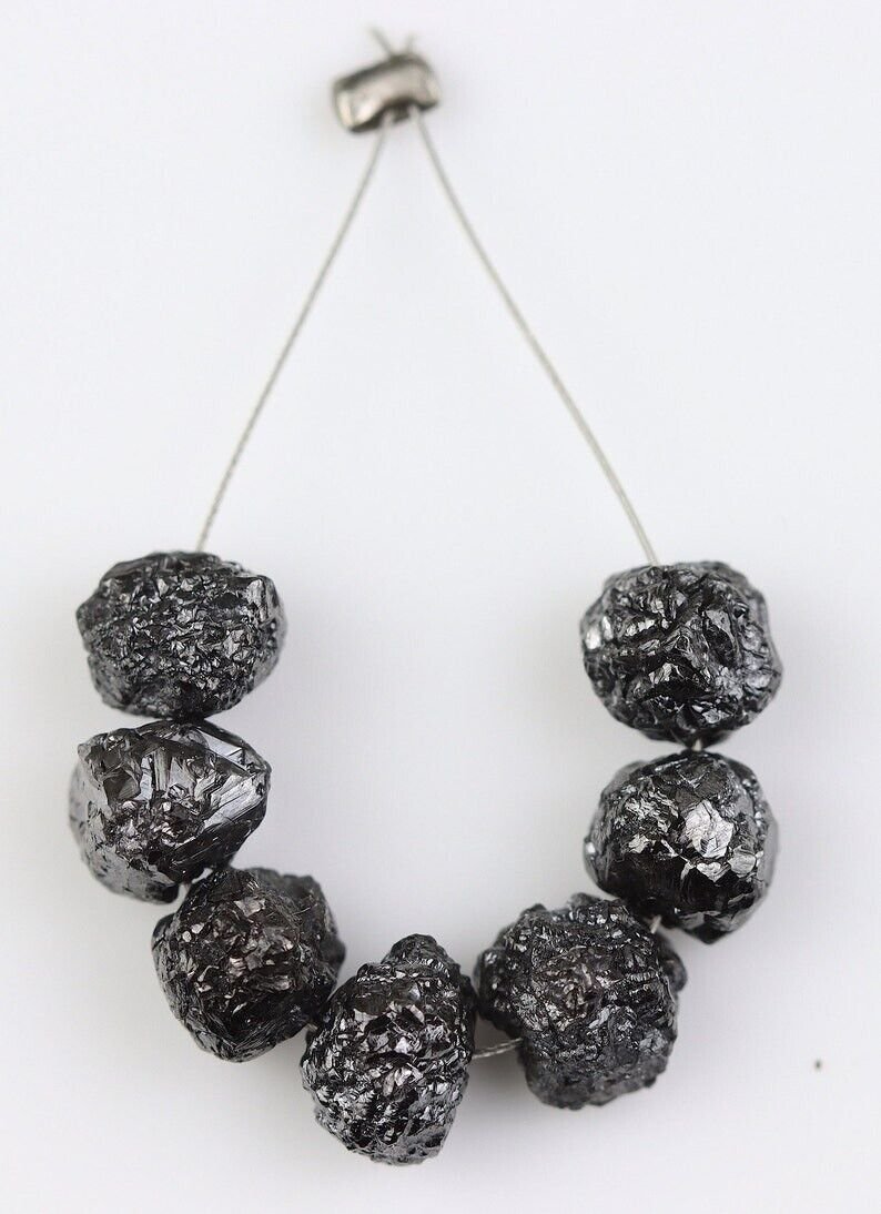 1.00ct Black Rough Diamond Beads Natural Raw Diamond Drill Conflict Free Diamond